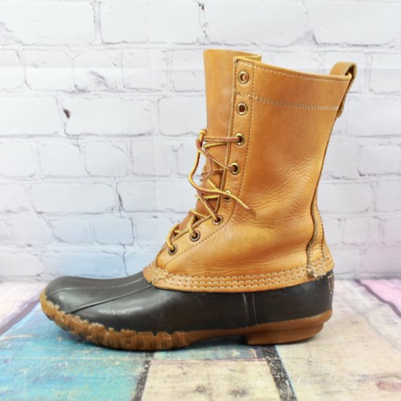L.L. Bean Shoes - Vintage LL Bean Unlined Brown Leather Maine Hunting Shoe Duck Boots 6 M